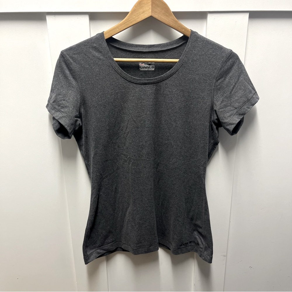 Under Armour grey stretchy active shirt size L